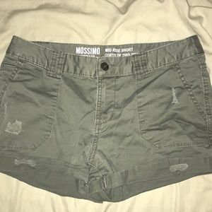 Green jean shorts